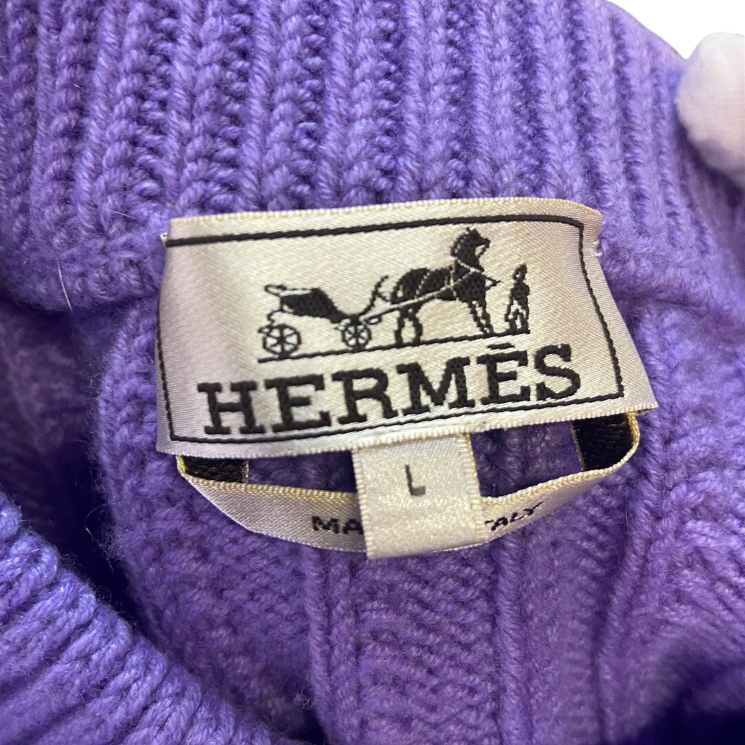 HERMES Cashmere Crewneck Sweater Light Purple Size EU-L