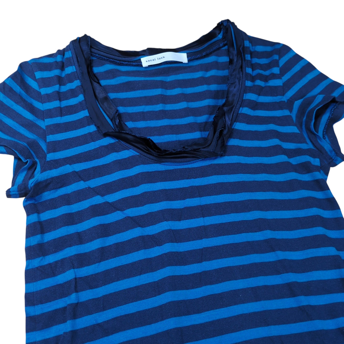 sacai luck Cupro Switching Layered S/S Top Blue Size 2