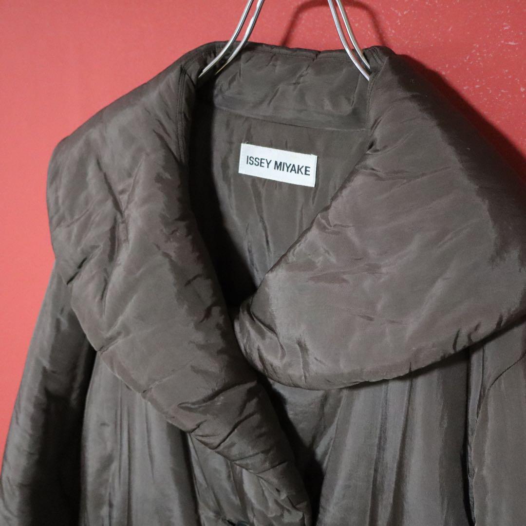 Issey Miyake 98AW Brown Shawl Collar Long Down Coat Size S
