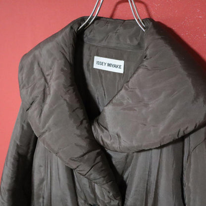 Issey Miyake 98AW Brown Shawl Collar Long Down Coat Size S