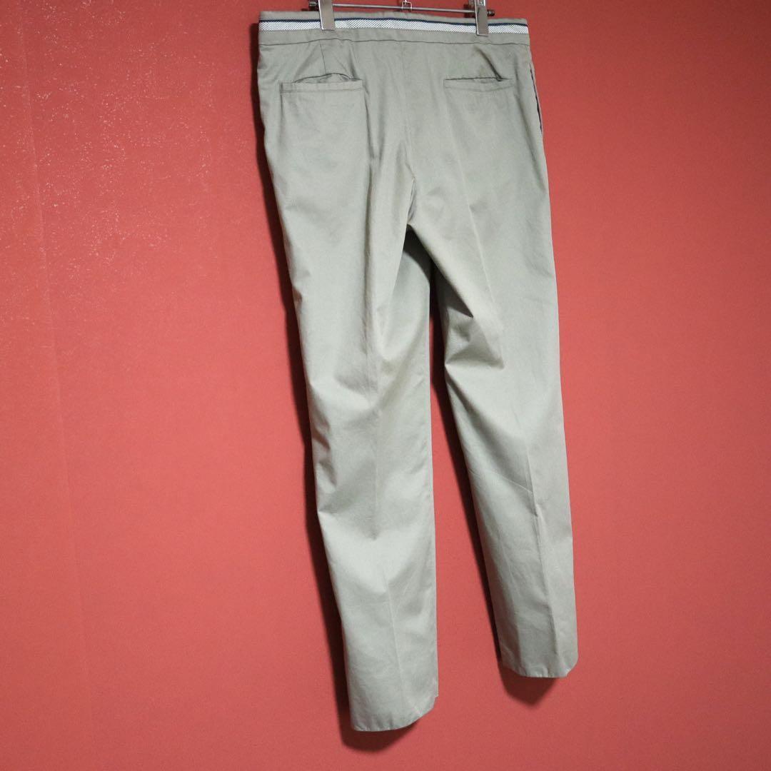 Hermes Beige Belt Design Wide Chino Slacks Size 44