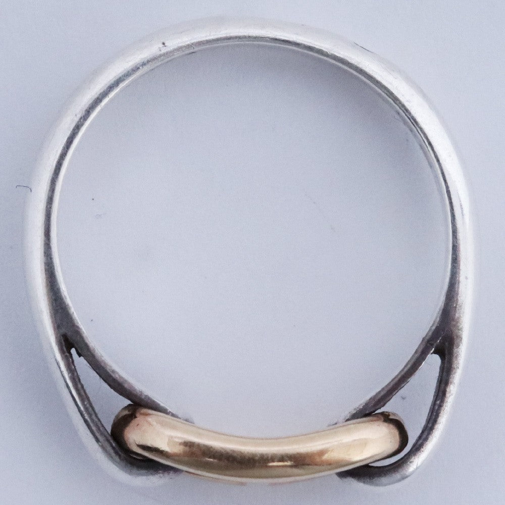 HERMES Vintage 70s Chaine d'Ancre Gold Silver Ring Size ONE SIZE