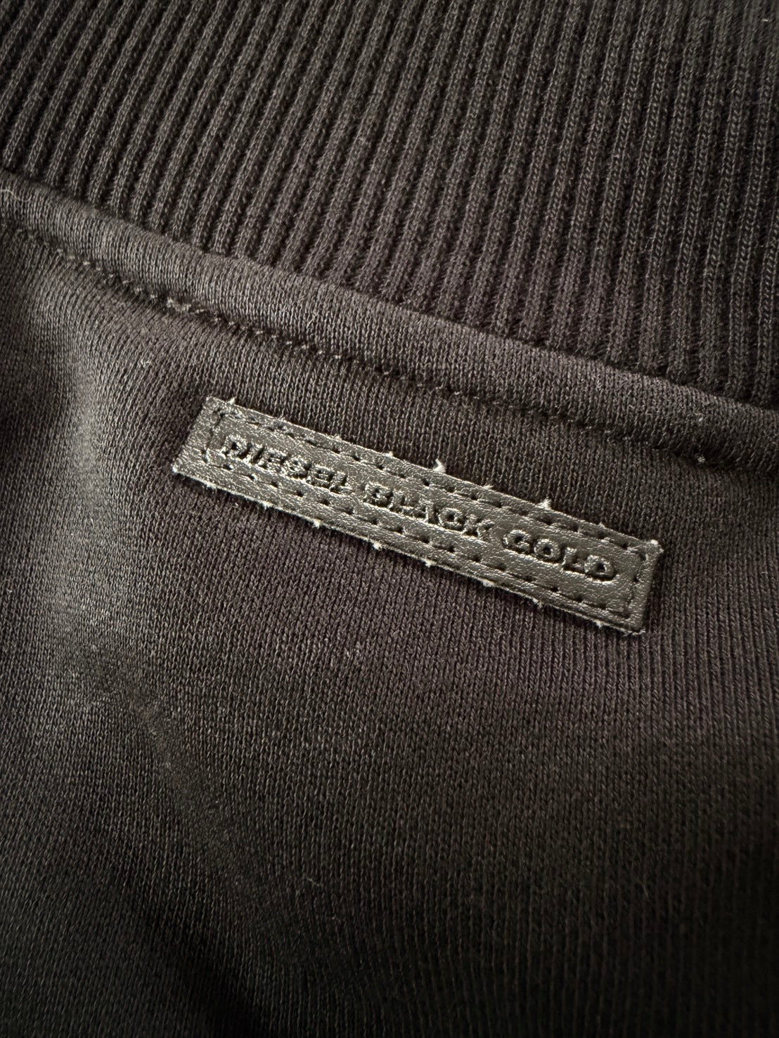 DIESEL BLACKGOLD Cotton Quilted Half-Zip Sweatshirt Size XS