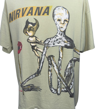 NIRVANA 90s "INCESTICIDE" Kurt Cobain Art T-Shirt Size XL