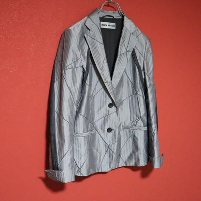 ISSEY MIYAKE 09AW A-POC Silver Quilted Blazer Size 3