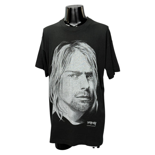 KURT COBAIN 90s Bradford Big Face Vintage T-Shirt Size XL