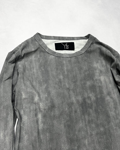Yohji Yamamoto Stretch Nylon Mix Ink Gray Long Sleeve T-Shirt Size 2