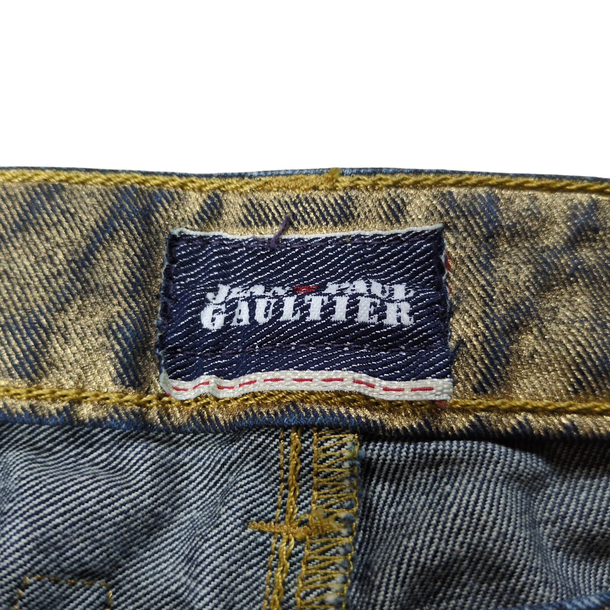 Jean Paul GAULTIER Glitter Coating Side Zip Jeans Size 28