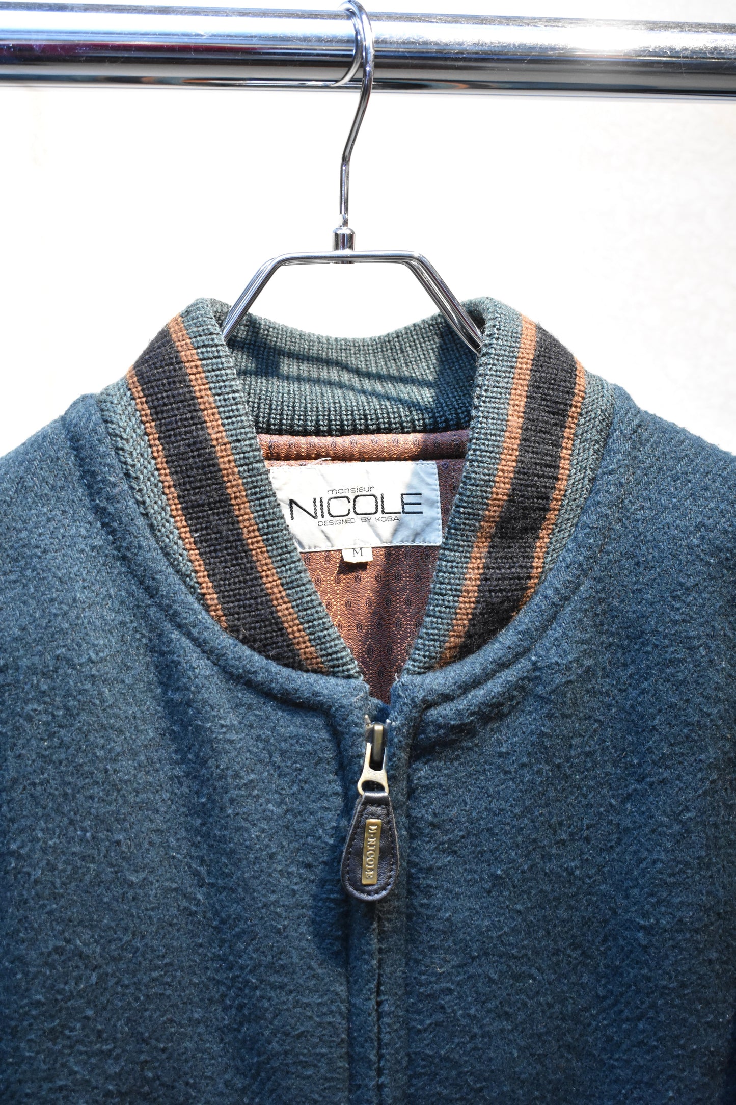 Vintage 80s Monsieur Nicole Wool Varsity Jacket Size M