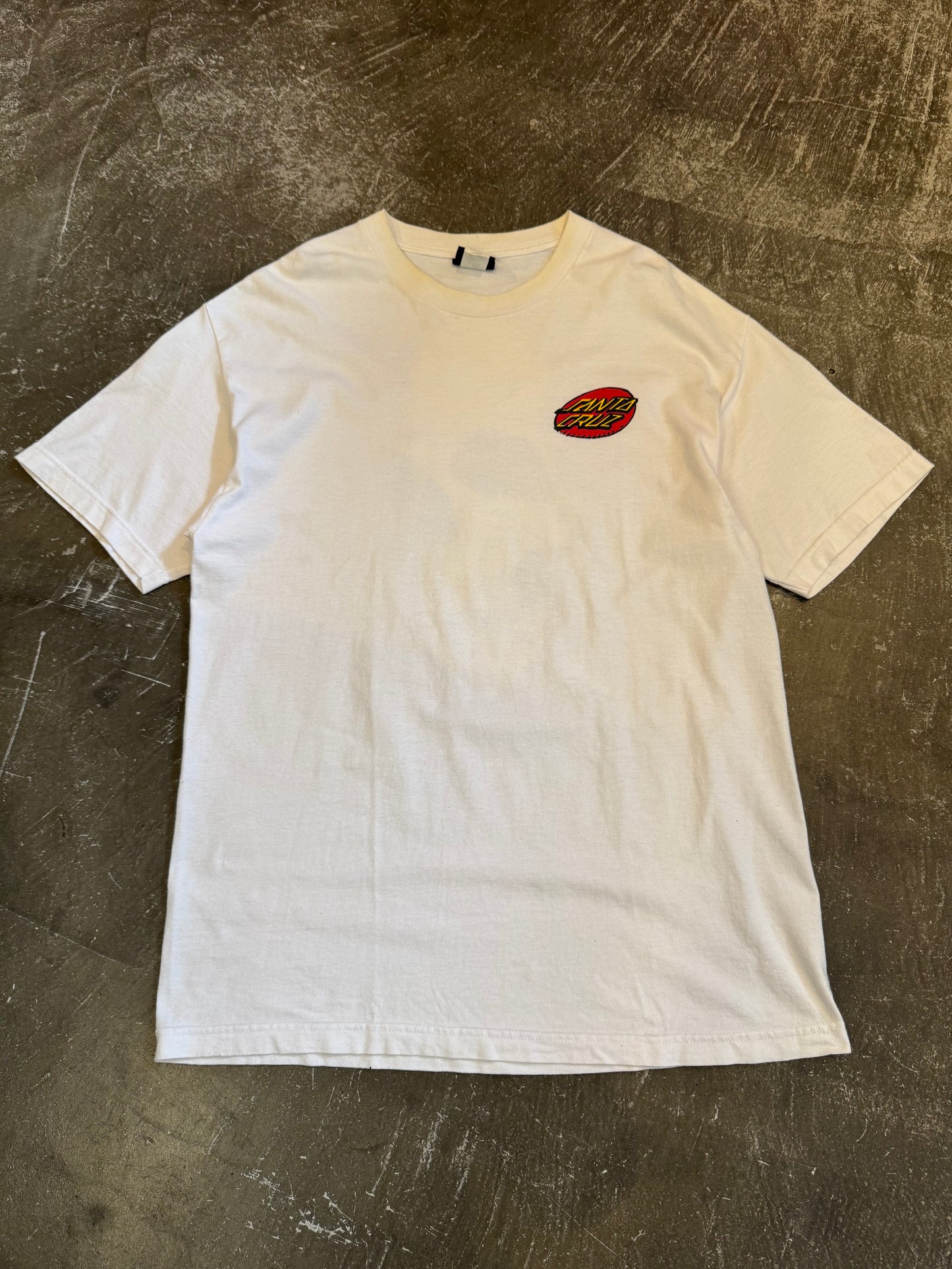 Vintage SANTA CRUZ White Cotton Tee Size L