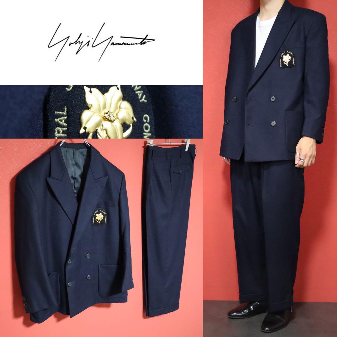 Yohji Yamamoto JR Tokai Gold Emblem DB Suit Jacket Size M