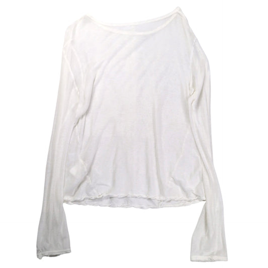 Y's Cotton Gauze Sheer Long Sleeve Tee White Size 3
