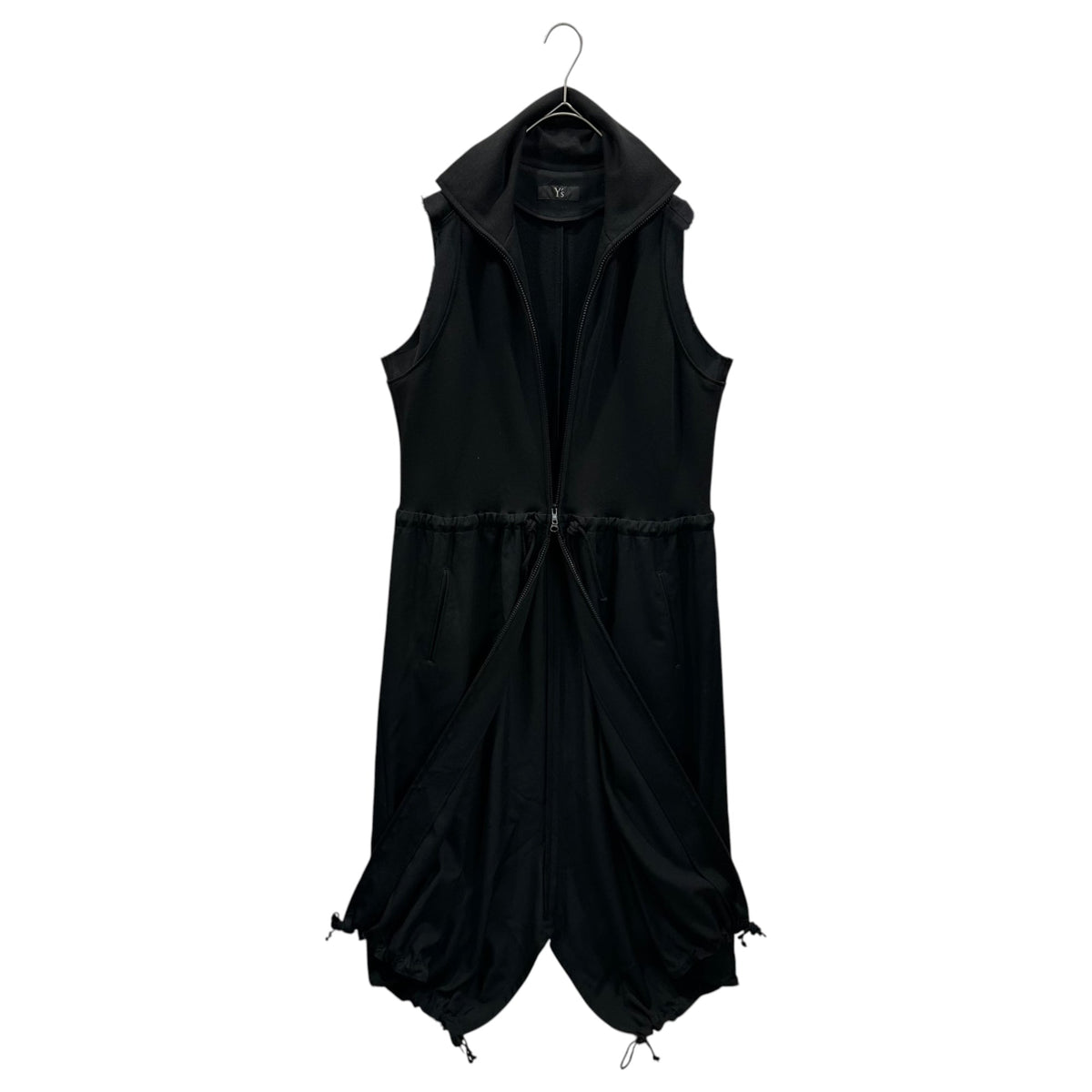 Y's 22AW Wool Gabardine Combination Dress Black Size 1