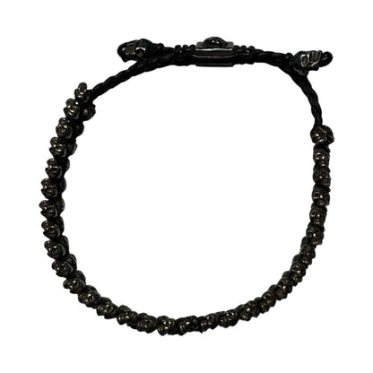 M COHEN Brass Skull Bracelet Black