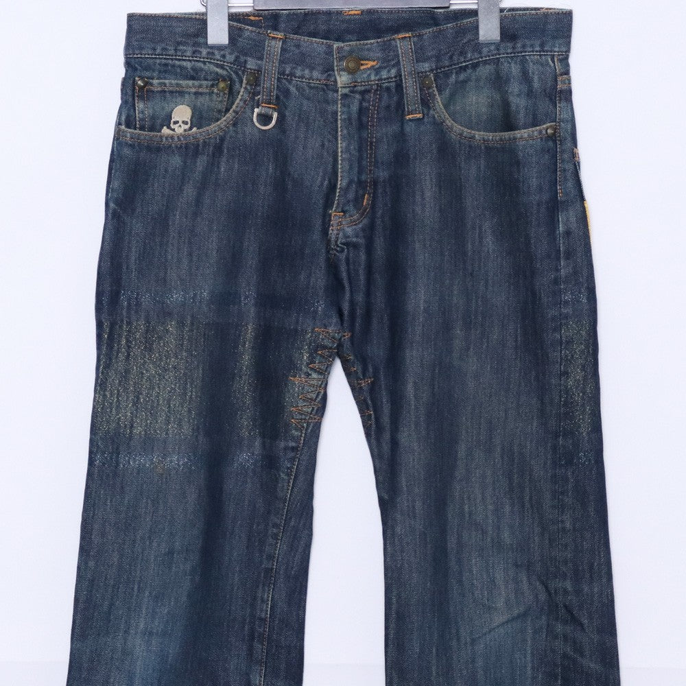 MASTERMIND JAPAN "ovecome" Gold Thread Jeans Blue Size S