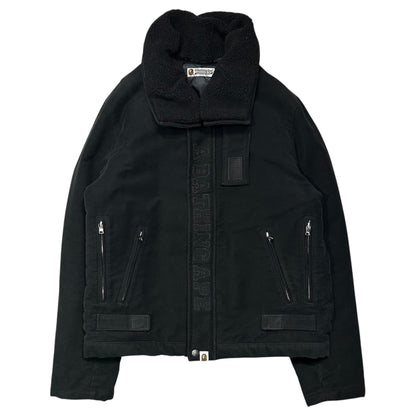 Bape A BATHING APE Shearling Collar Flight Jacket Size L