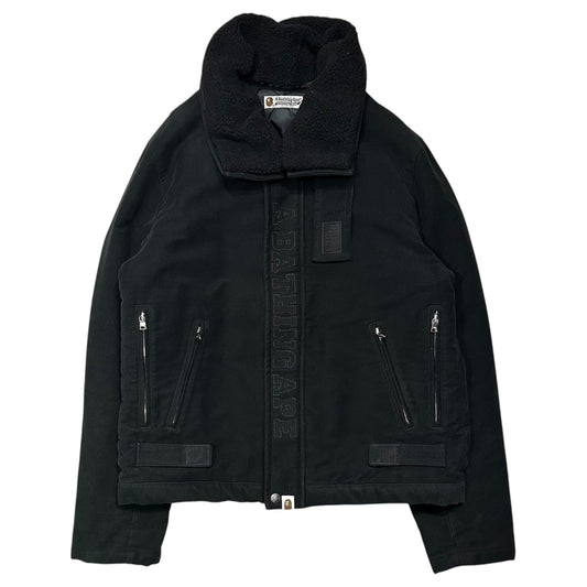 Bape A BATHING APE Shearling Collar Flight Jacket Size L