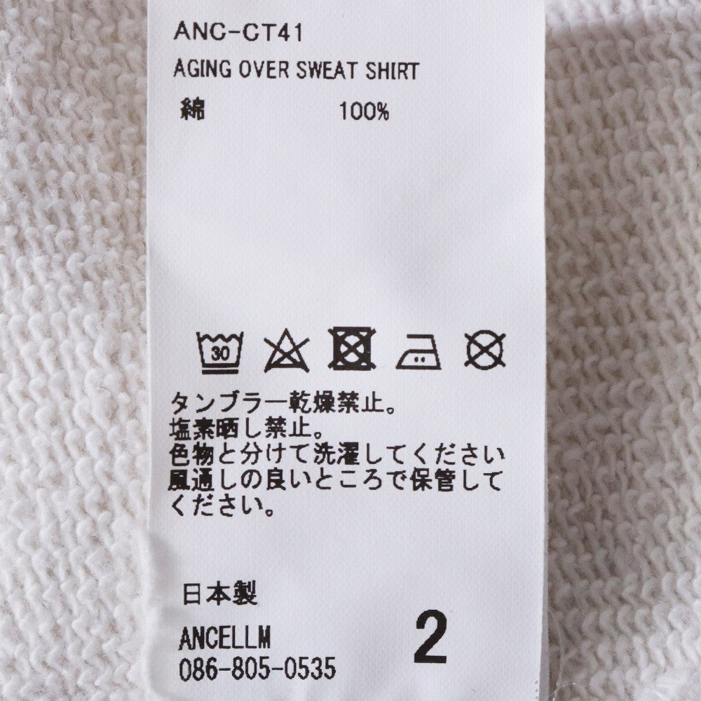 ANCELLM Aging Over Sweatshirt Ivory Size 2