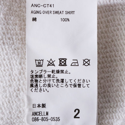 ANCELLM Aging Over Sweatshirt Ivory Size 2