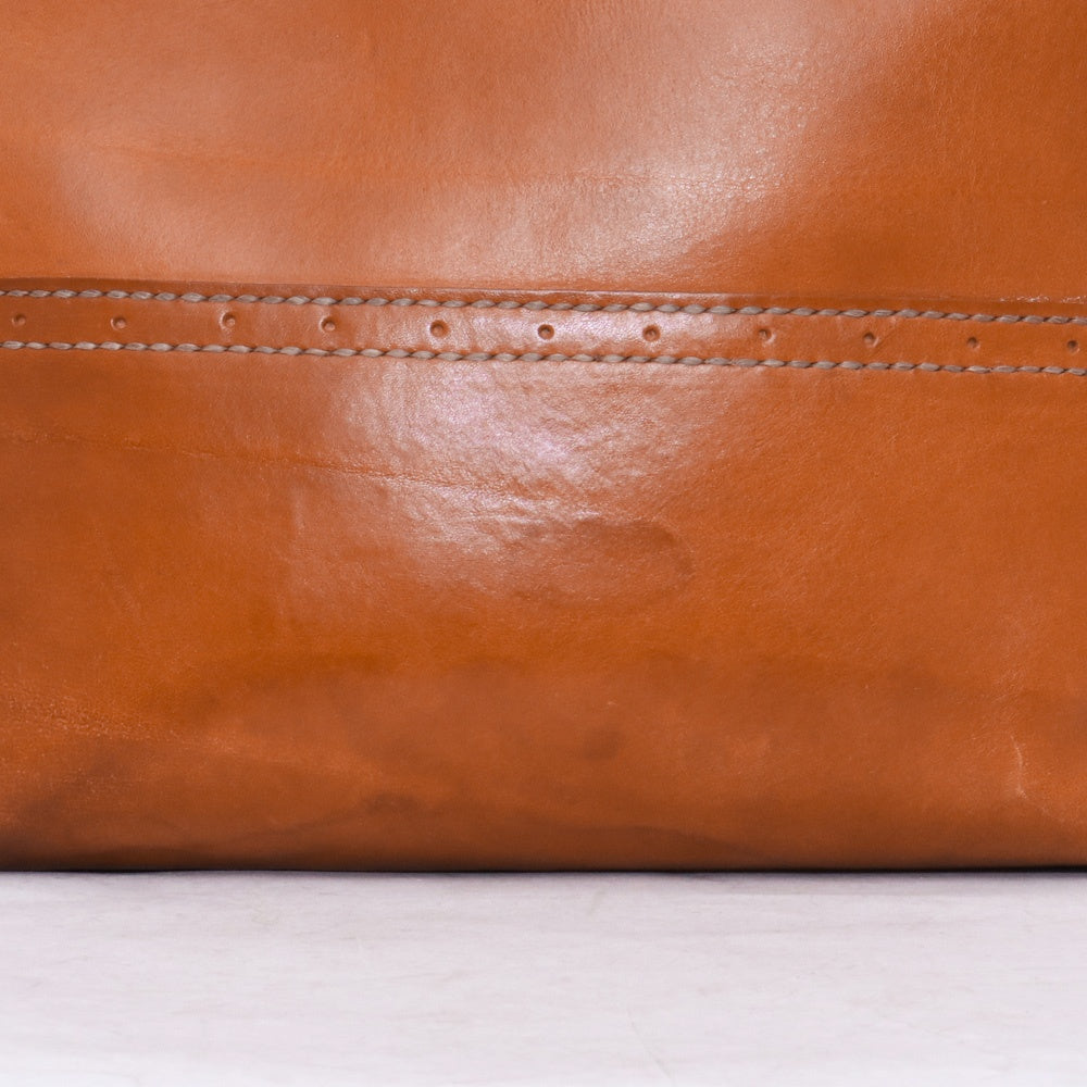 TARO WASHIMI Leather Concho Tote Bag Brown Size F