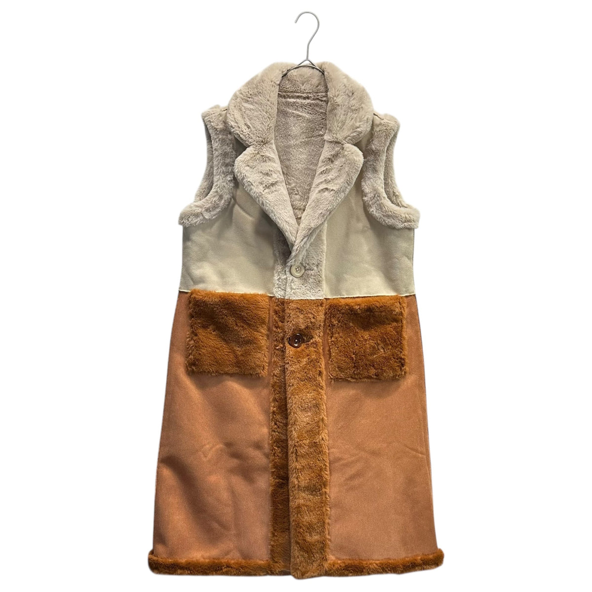 La Fiorentina Long Faux Fur Reversible Vest Size S/M