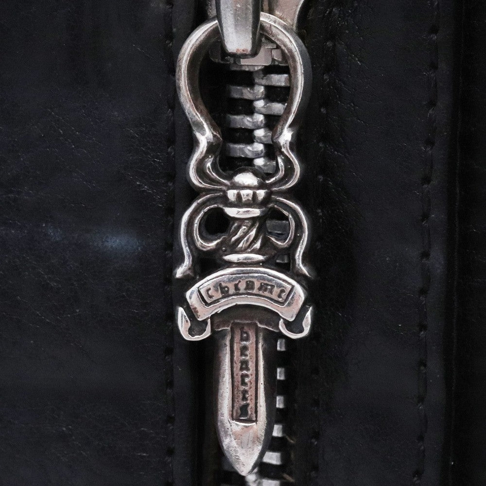 Chrome Hearts Wave Wallet Heart Button Heavy Leather Size F