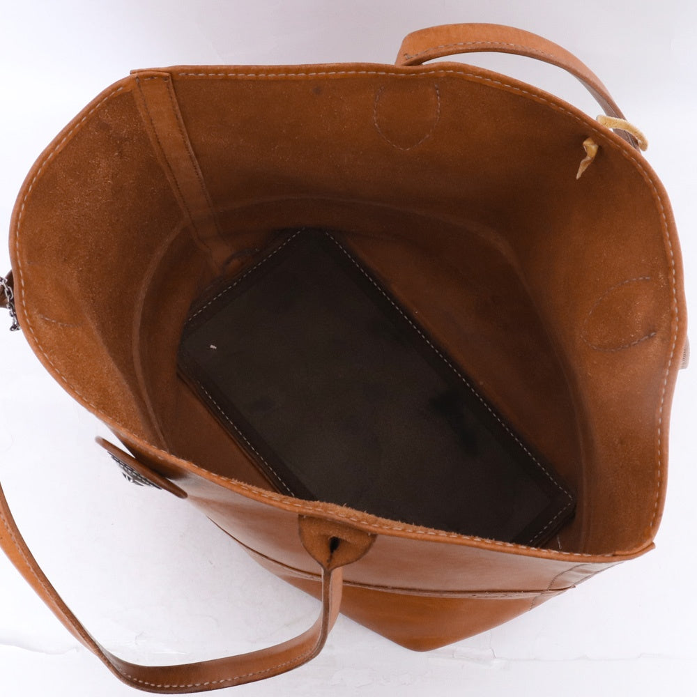 TARO WASHIMI Leather Concho Tote Bag Brown Size F