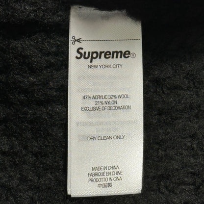 SUPREME 25AW Small Box Logo Waffle Sweater Black Size XL