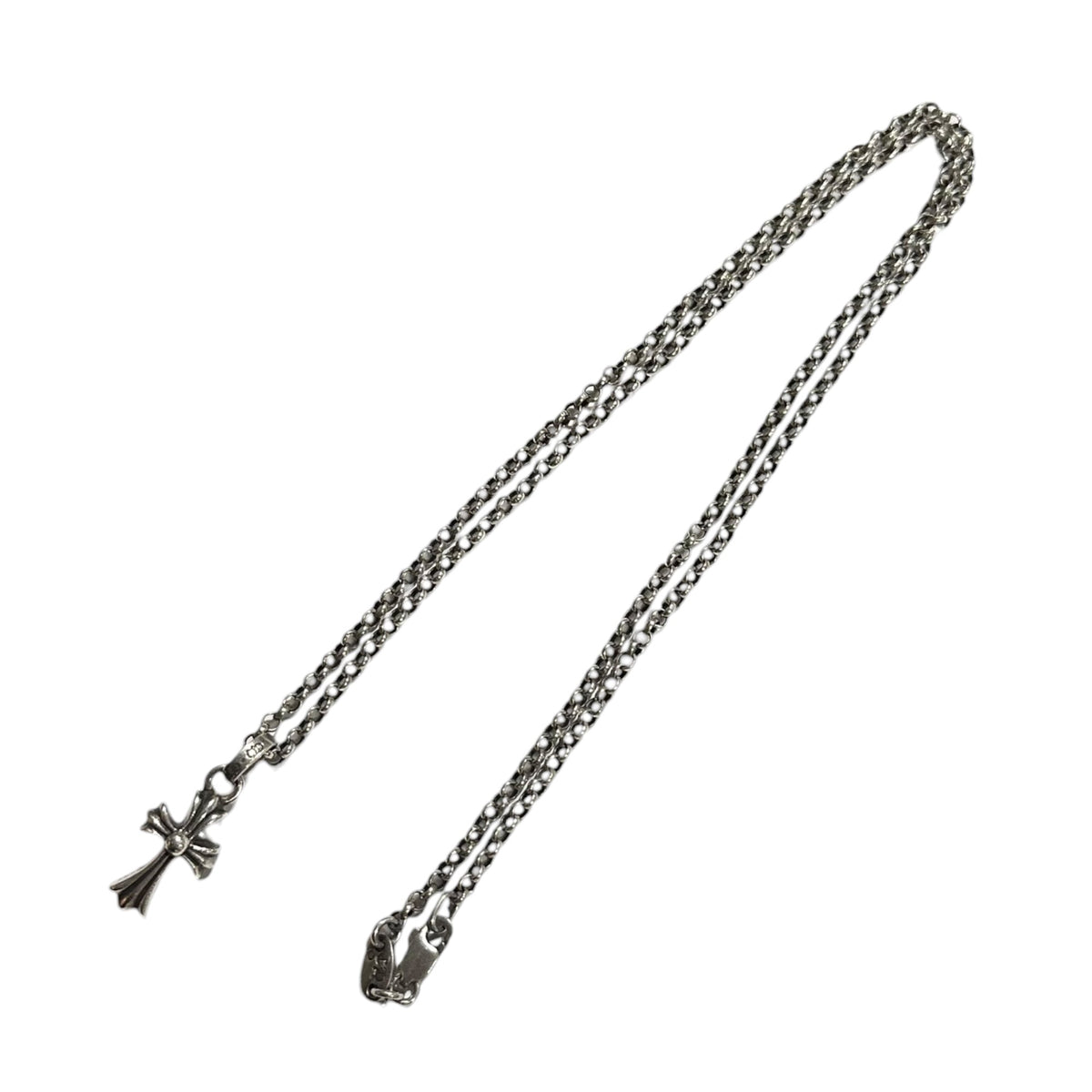 CHROME HEARTS CH Cross Baby Fat 18" Roll Necklace Silver