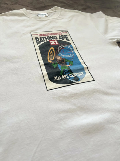Vintage Bape Tops - BAPE BY A BATHING APE Printed T-shirt 21st APE CENTURY XL - Authentic Archive