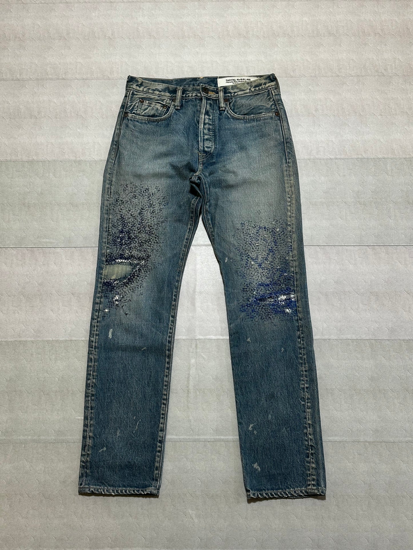 Kapital - Kapital 5P Monkey CISCO Sashiko Denim Pants Size W30