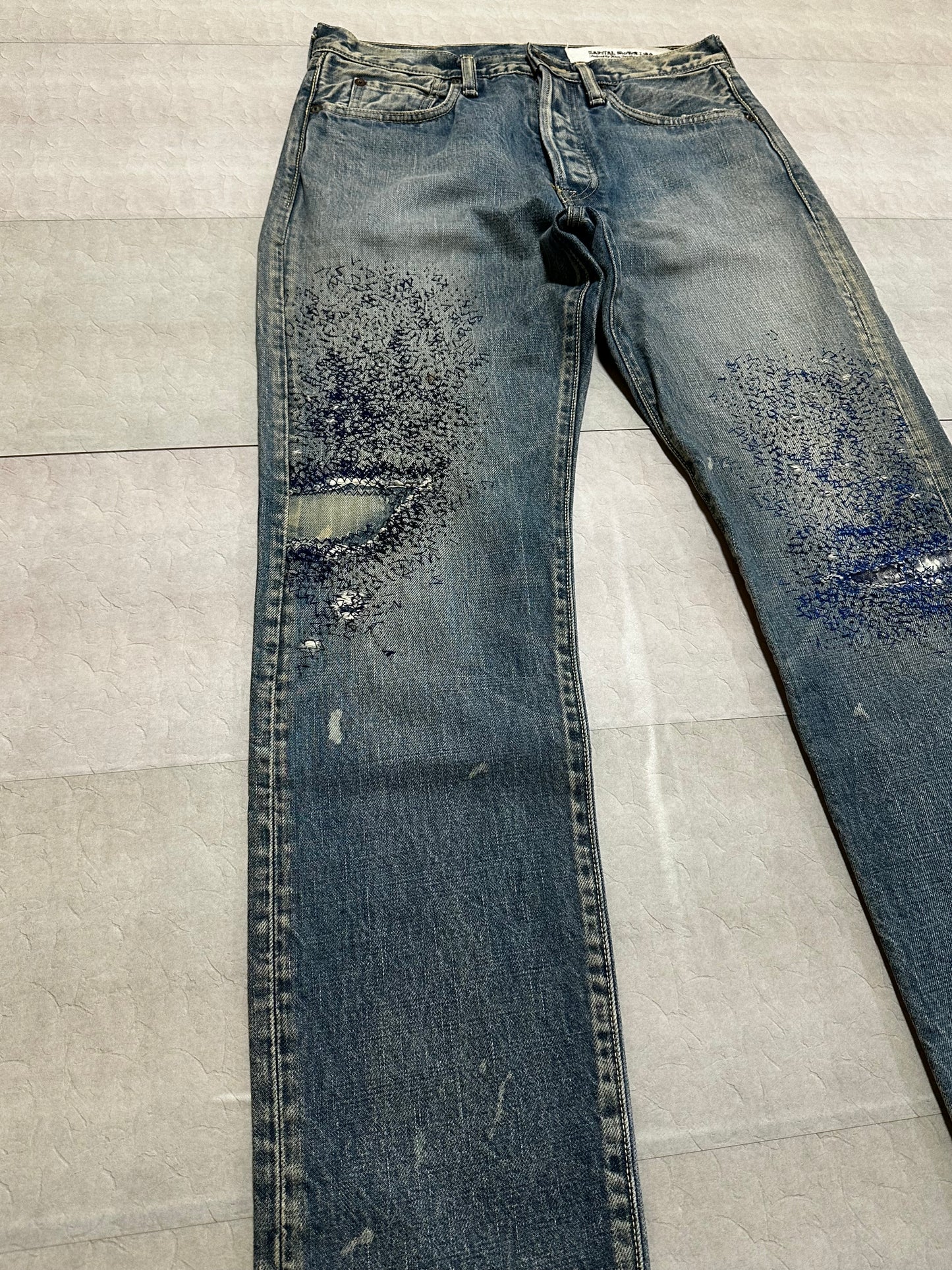 Kapital - Kapital 5P Monkey CISCO Sashiko Denim Pants Size W30