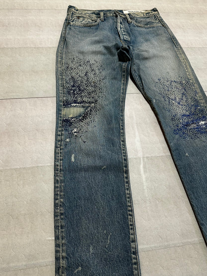 Vintage Kapital Bottoms - Kapital 5P Monkey CISCO Sashiko Denim Pants Size W30 - Authentic Archive