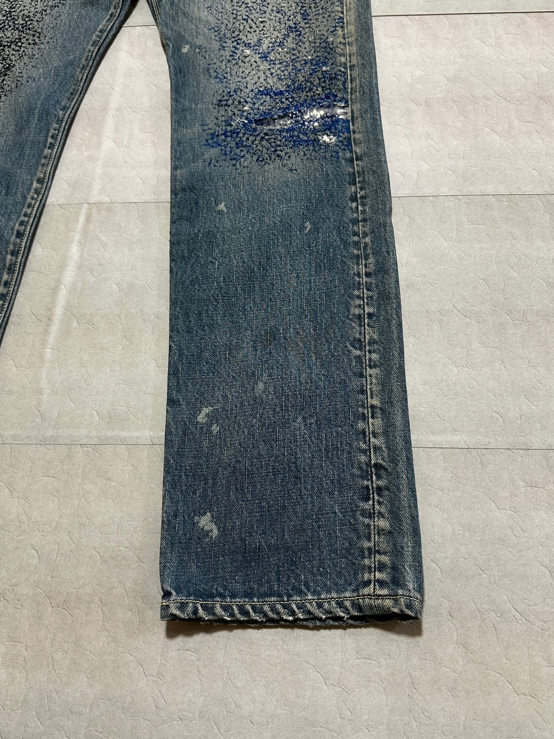 Kapital - Kapital 5P Monkey CISCO Sashiko Denim Pants Size W30