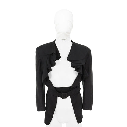 COMME des GARCONS 1980s Black Silk Jacket Size M