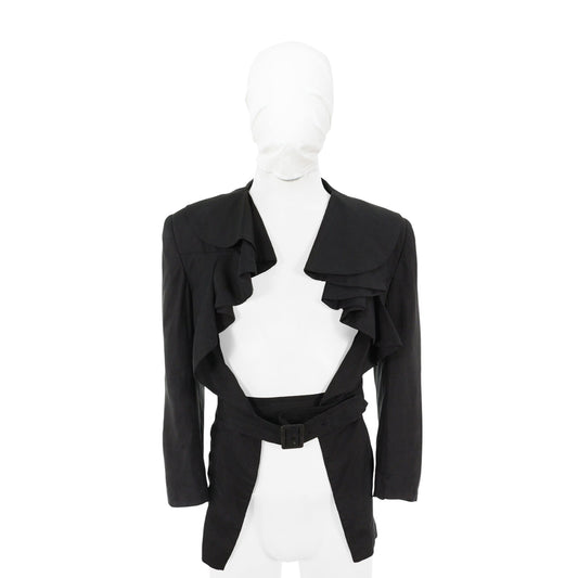 COMME des GARCONS 1980s Black Silk Jacket Size M