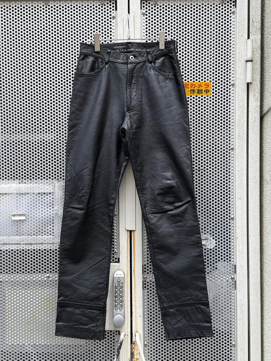 Vintage Undercover Bottoms - UNDERCOVER Leather Pants 90’s Black Size M - Authentic Archive