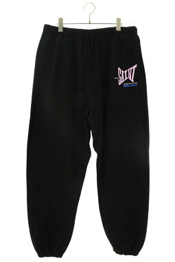 Vintage Saint Michael Bottoms - SAINT MICHAEL 2025SS Logo Print Sweatpants Black Size XL - Authentic Archive