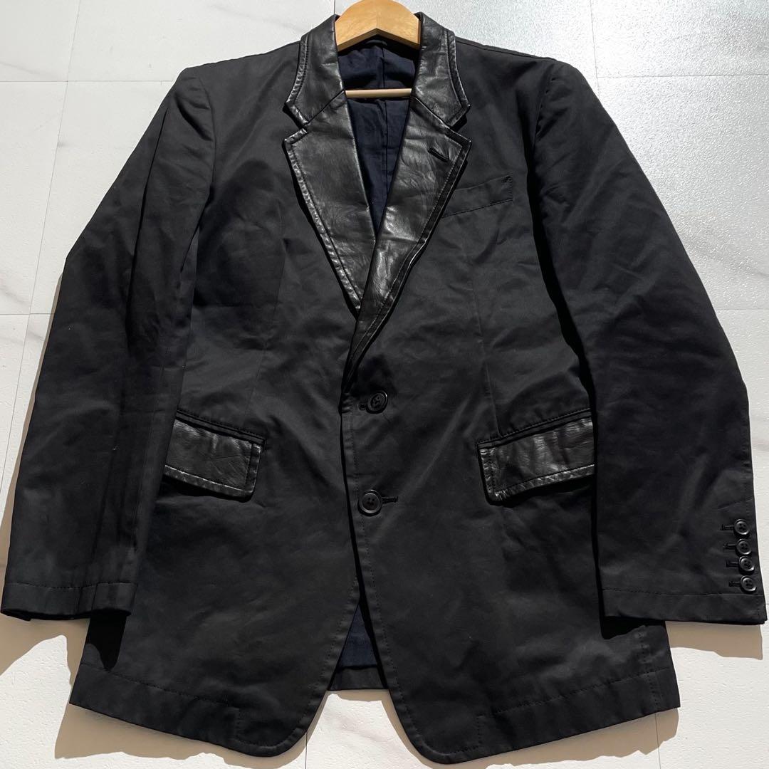 Vintage Yohji Yamamoto Outwear - Y's for men Leather Jacket Cotton Black Size M - Authentic Archive