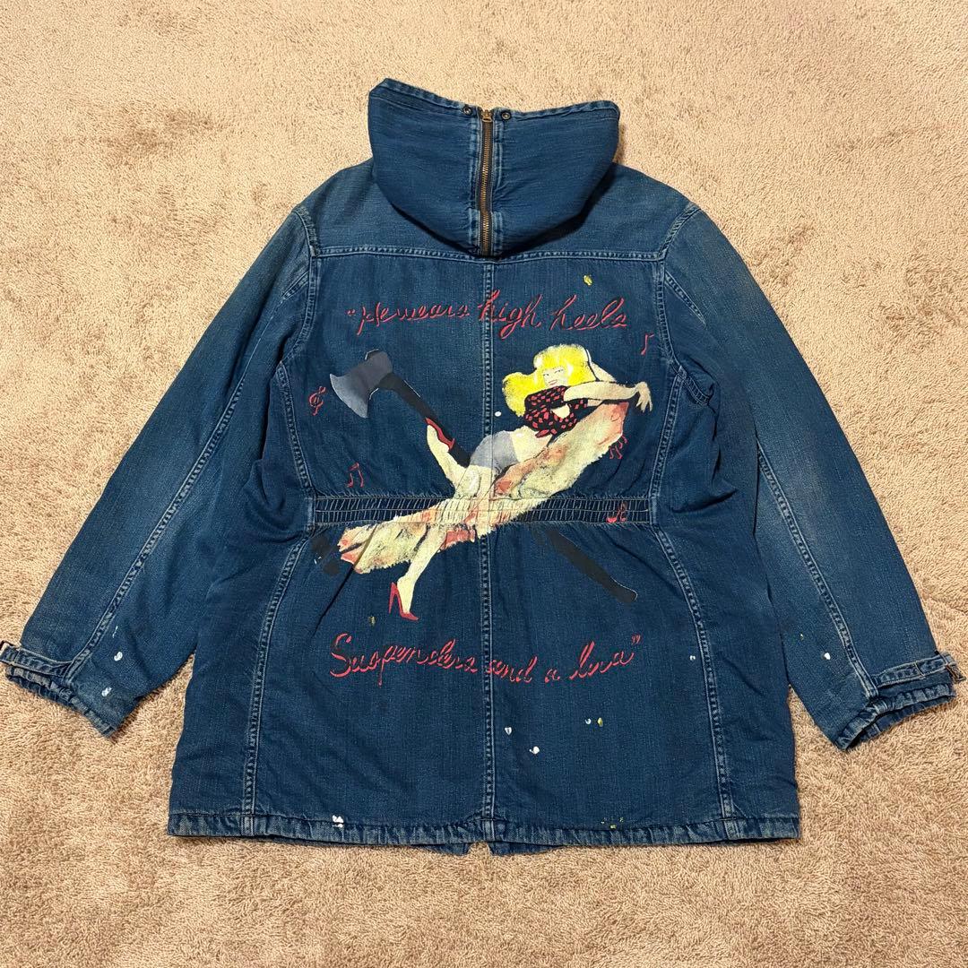 Vintage Kapital Outwear - KAPITAL Lumber Girl Paint Denim Coat Indigo Size M - Authentic Archive