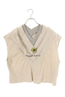 Vintage Kapital Tops - KAPITAL Jersey Trifille Sleeveless Top Beige Gray Size 1 - Authentic Archive