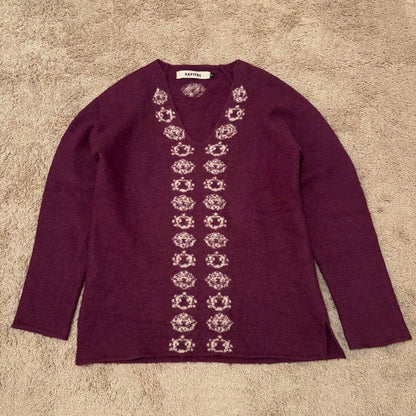 Vintage Kapital Tops - KAPITAL Wool Knitwear Purple Size 3 - Authentic Archive