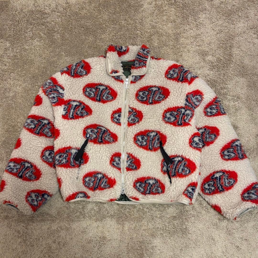 Vintage Kapital Outwear - KAPITAL 8T6 Boa Fleece Drizzler Jacket Red Size M - Authentic Archive