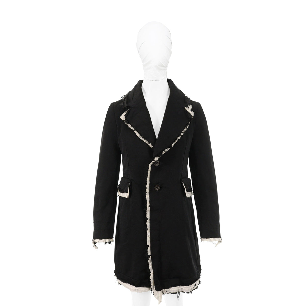 COMME des GARCONS 2018 FW Polyester Coat Black White Size XS