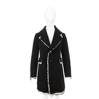 COMME des GARCONS 2018 FW Polyester Coat Black White Size XS