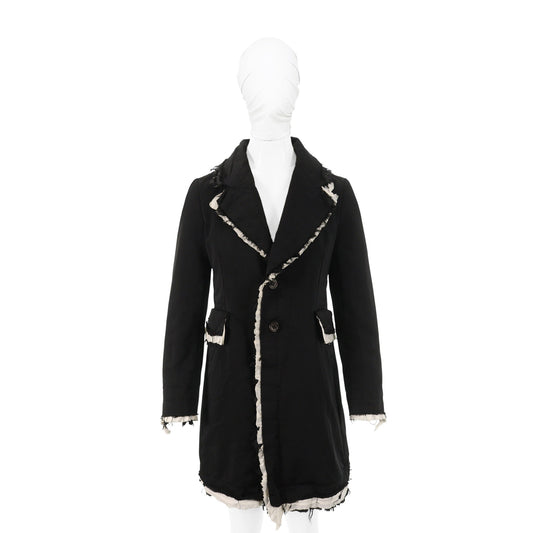 COMME des GARCONS 2018 FW Polyester Coat Black White Size XS