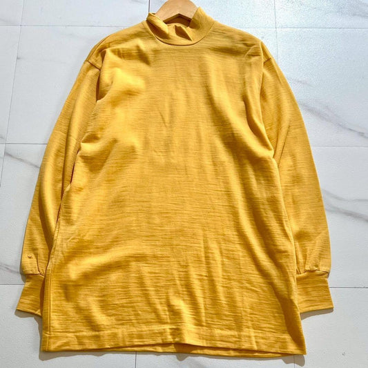 Vintage Comme des Garcons Tops - COMME des GARCONS HOMME AD1991 High Neck Long Sleeve Knit Yellow Size L - Authentic Archive
