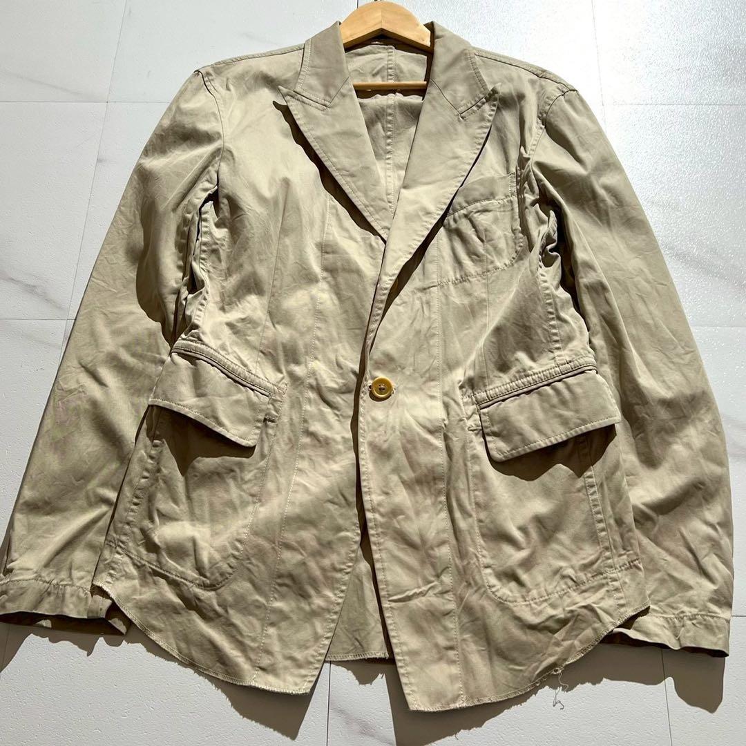 Vintage Yohji Yamamoto Outwear - Y's for men Tailored Jacket Cotton Beige Size XL - Authentic Archive