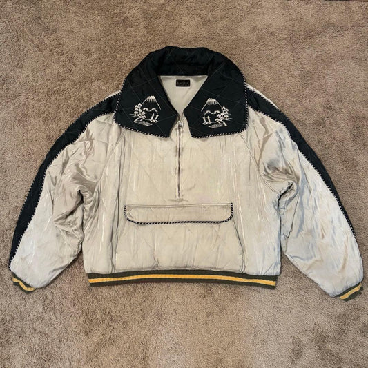 Vintage Kapital Outwear - KAPITAL Souvenir Raglan Jacket Rayon Silver Black Size 2 - Authentic Archive