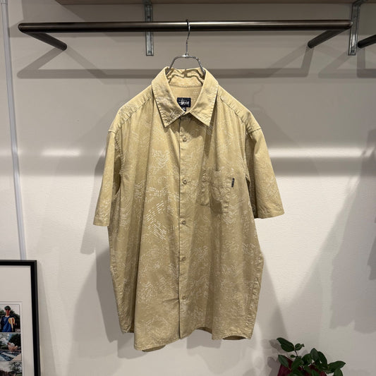Vintage STUSSY Tops - old stussy 90’s Graphic Short Sleeve T-shirt Beige Size XL - Authentic Archive